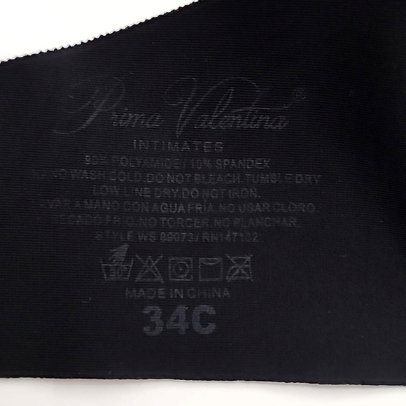 ⭐️3/ $30⭐️ Prima Valentina Intimates Black Push Up Bra Underwire Size 34C - Picture 6 of 11